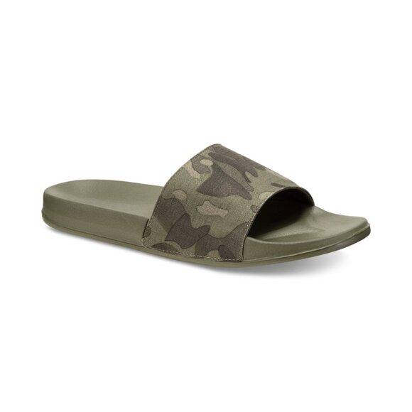 Sun + Stone Men's Pool Slide Sandals Olive Green NIB - Picture 1 of 4